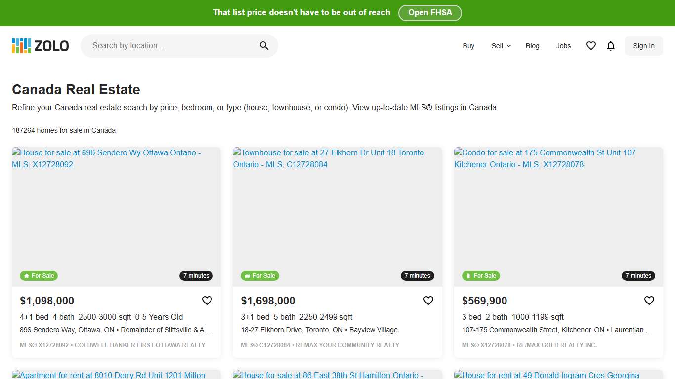 Canada MLS® Listings & Real Estate for Sale Zolo.ca